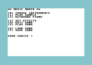 Music Composer screenshot 2 for Commodore 64